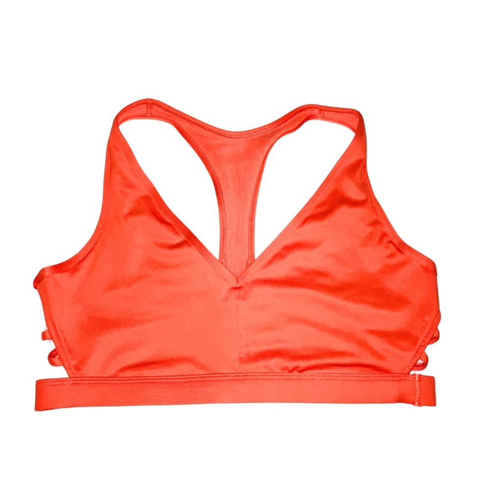 L | NWOT Orange Strappy Back Sports Bra